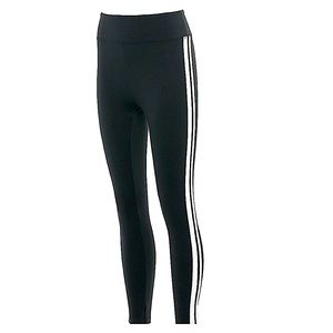 Black with White Side Stripe Leggings